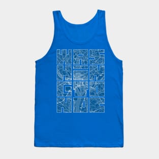 Washington DC, United States City Map Typography - Blueprint Tank Top